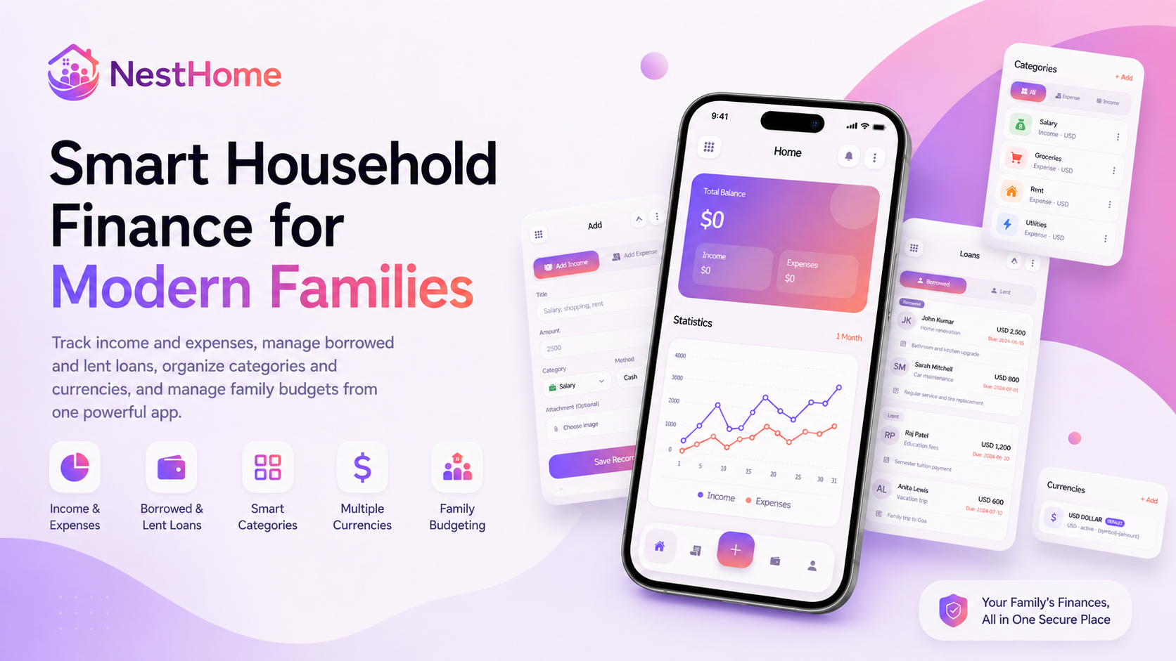 NestHome: Manage Household Finances With Ease